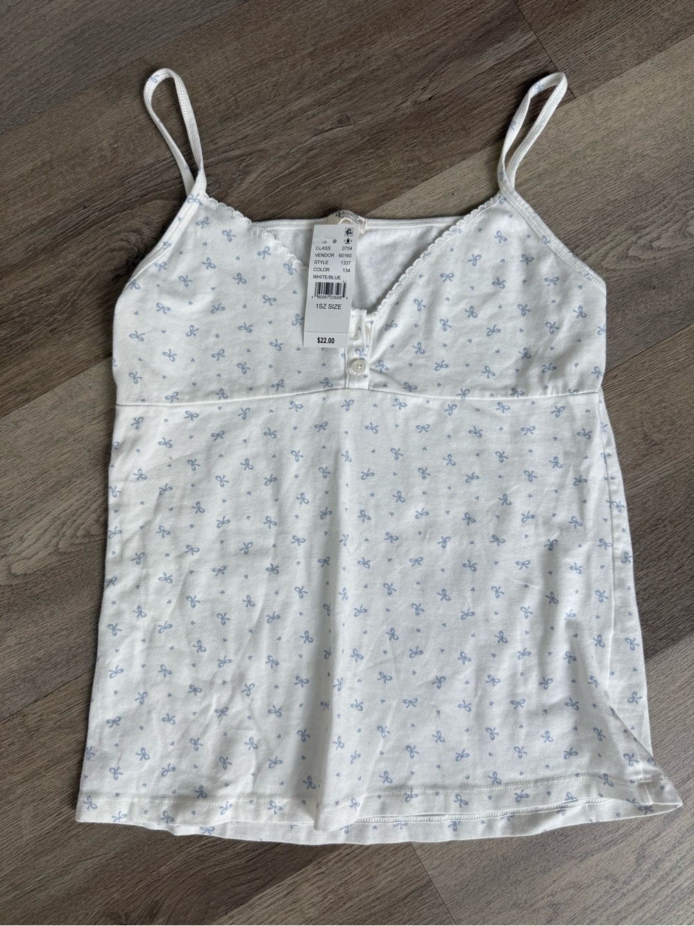 Pacsun Women’s White Bow-Print Cami Tank Top